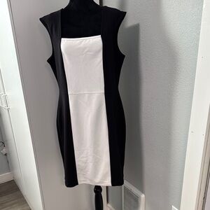 Worthington Black and White Colorblock Mini Dress